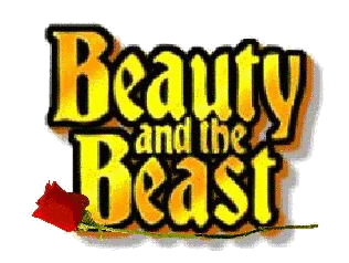 Beauty and the Beast logo with rose