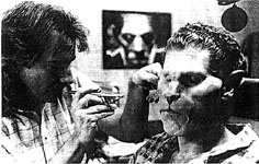 Rick Baker applying Vincent's makeup